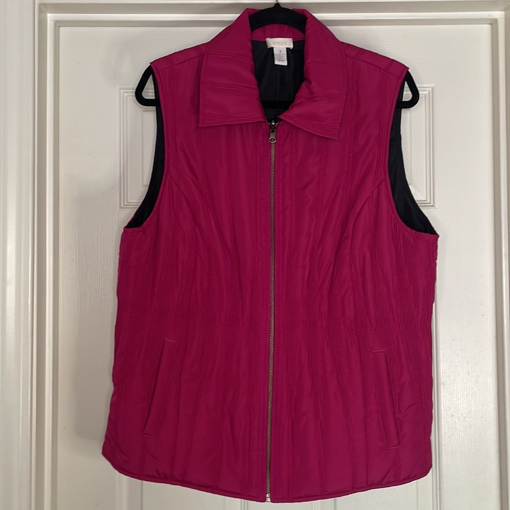 Chico's Vest Jacket - Magenta - Size 3 (XL)
